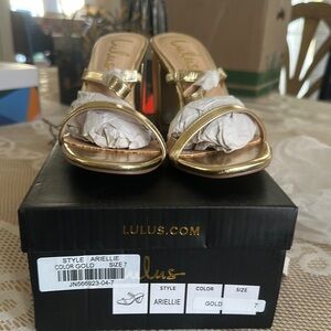 Lulu's Gold Women's Heeled Sandals